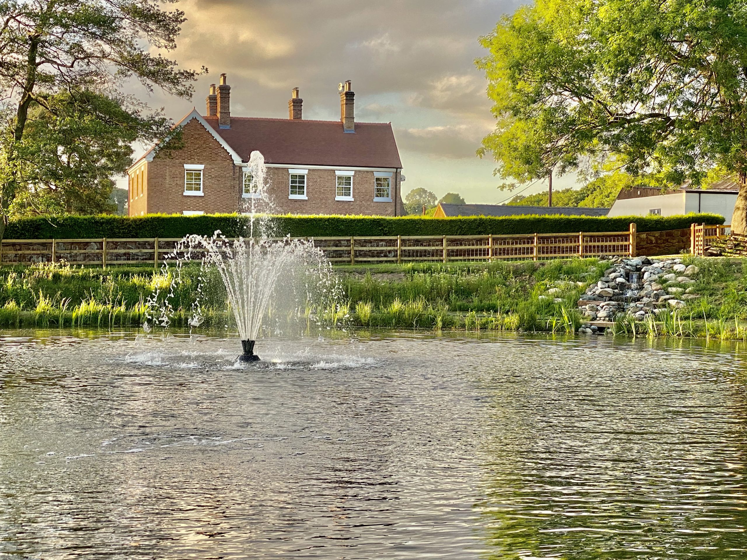 SS2 Delmar Aerating Fountain, AirPro 4 Diffused Aeration installed in Hodnet, Shropshire